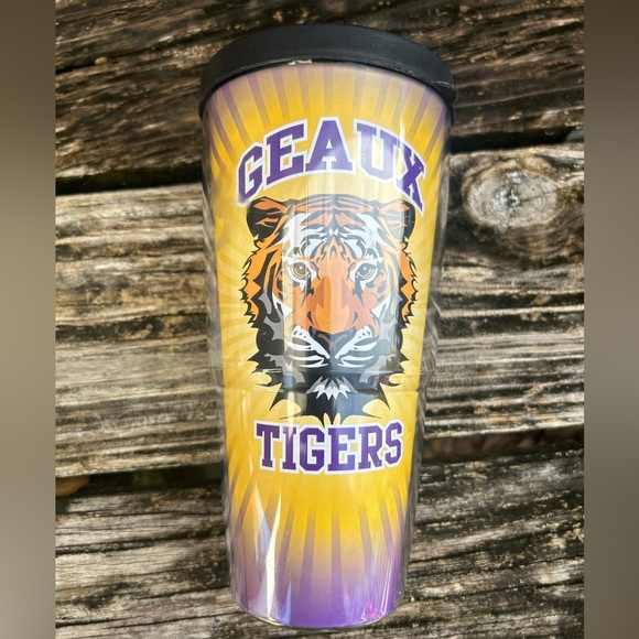Geaux Tigers LSU Tigers Tumbler with Lid Purple & Gold C11 - Picture 8 of 8